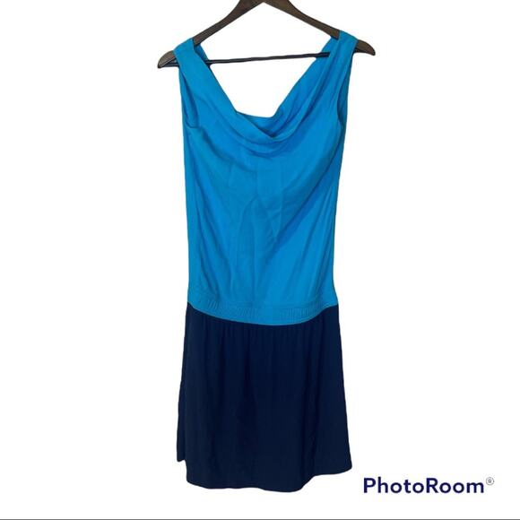 Diane Von Furtstenberg Two Toned Blue Mini Dress Women’s Size 4 - Picture 2 of 8